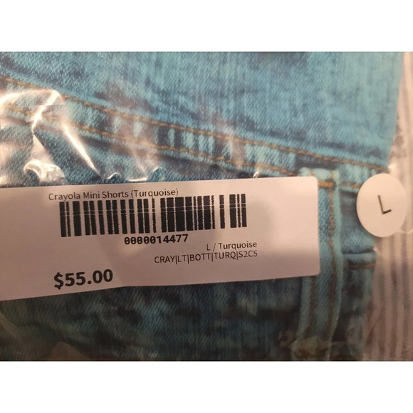 Womens Turquoise Shorts - Size Large - MuurSwag - NWT - Picture 15 of 15